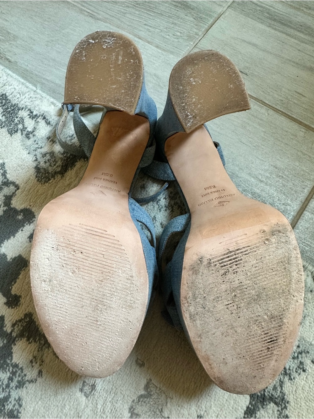 ANTONIO MELANI Denim Knot Platform Sandals 8.5 - Picture 8 of 8